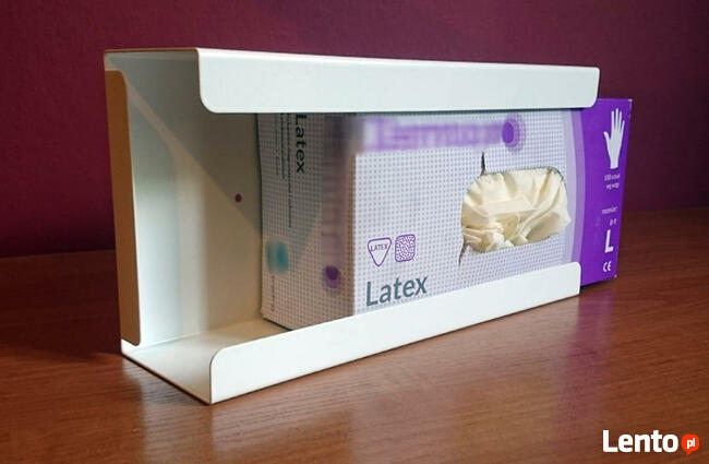 Podajnik (dozownik) na rękawice – pojedynczy BIAŁY, gł. 7,5