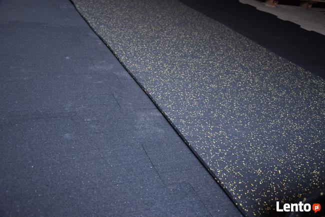 Mata gumowa w rolce siłownia fitness czarno- żółta 6mm