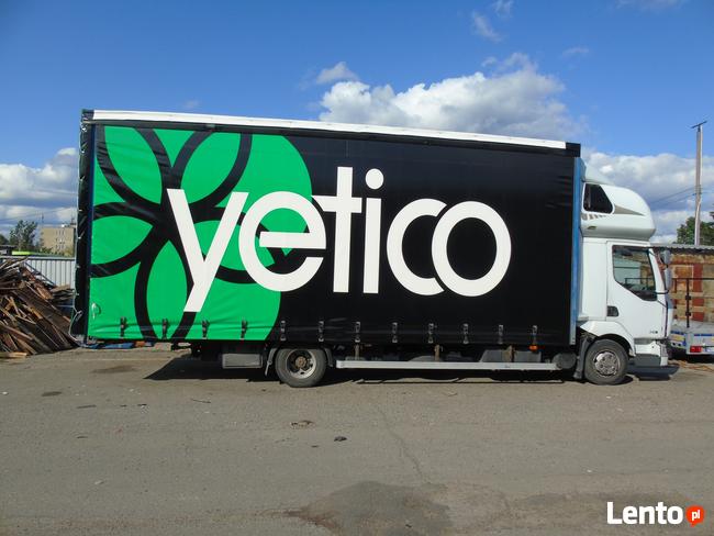 Plandeka z nadrukiem, reklama drukowana i malowana.