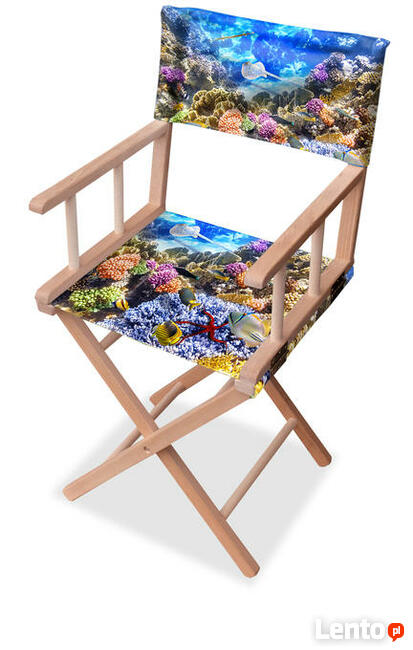 Leżaki z nadrukami, parawany, hamaki itd