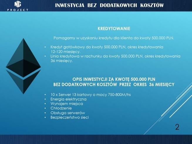Koparka kryptowalut o mocy 7.500-8.000Mh/s - kredytowanie