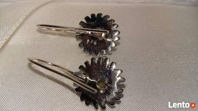 kolczyki vintage opal ognisty etiopski naturalny srebro 925