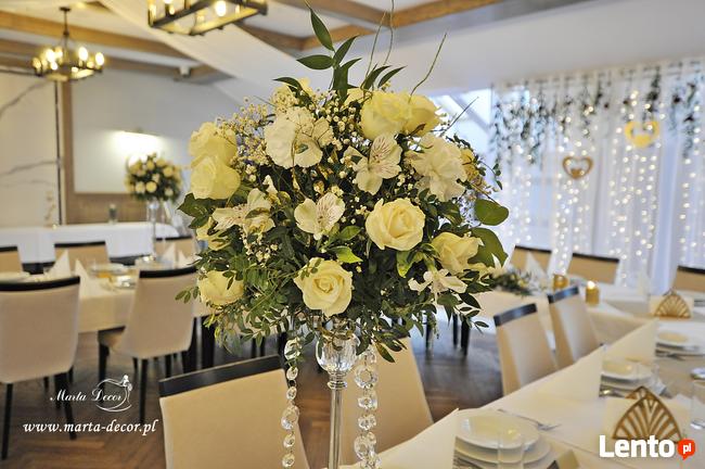 Dekoracje ślubne koscioła, sali, pojazdu, florystyk