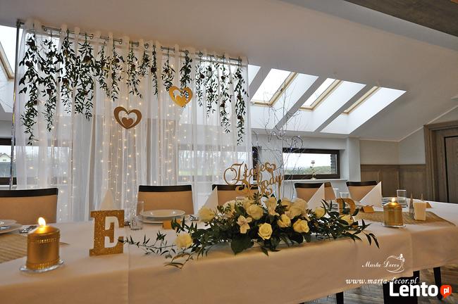 Dekoracje ślubne koscioła, sali, pojazdu, florystyk