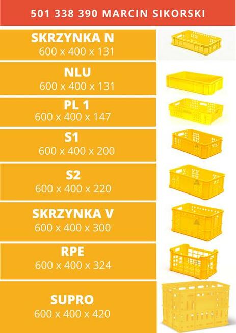 Skrzynka Skrzynki plastikowe Kosze piekarnicze Skrzynki piek