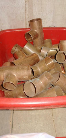 Kształtki miedziane: kolano, mufa, trójnik, zwężka