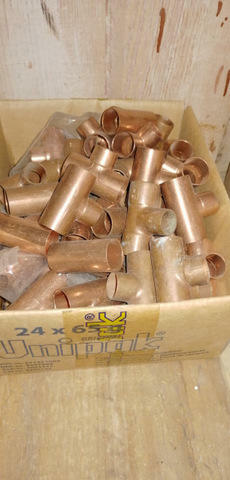 Kształtki miedziane: kolano, mufa, trójnik, zwężka