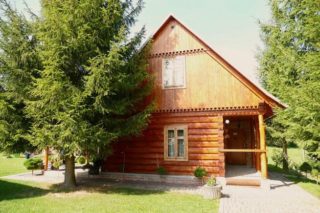 Dom z bali nad strumykiem - 102m2, działka 39 arów, Izdebki