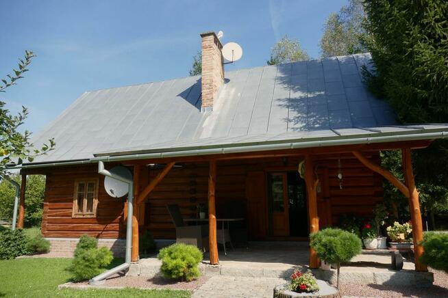 Dom z bali nad strumykiem - 102m2, działka 39 arów, Izdebki