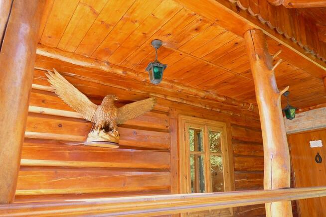 Dom z bali nad strumykiem - 102m2, działka 39 arów, Izdebki