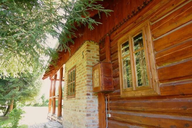 Dom z bali nad strumykiem - 102m2, działka 39 arów, Izdebki