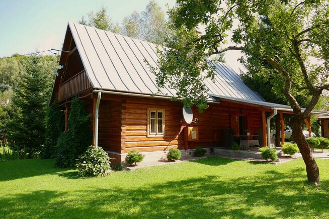 Dom z bali nad strumykiem - 102m2, działka 39 arów, Izdebki