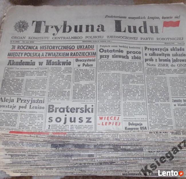 * Trybuna Ludu zestaw 20 gazet z PRL dla Bar u