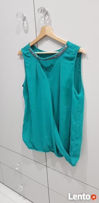 Morska tunika orsay z imitacją naszyjnika