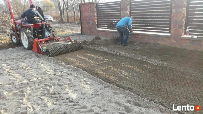 Zakładanie ODNAWIANIE ogrodu trawa z rolki.