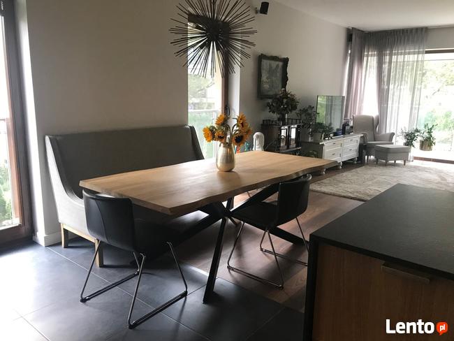 Stół dębowy 220 x 100 cm nogi 10 x 10 metalowe 100 % Drewno