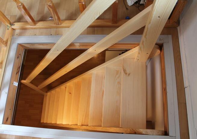 SCHODY REGULOWANE 360x80 sosnowe młynarskie jednobiegowe wew