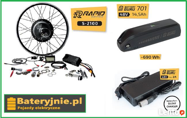 Zestaw do konwersji roweru 2000W 48V + Bateria 17,5 A Elektr
