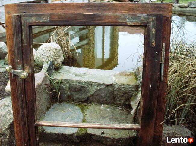 Stare okno szafka z drzewa przedwojennego loft, retro 70x117