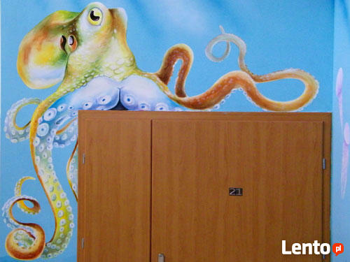 Malowane dekoracje na ścianę, graffiti, malunki ścienne