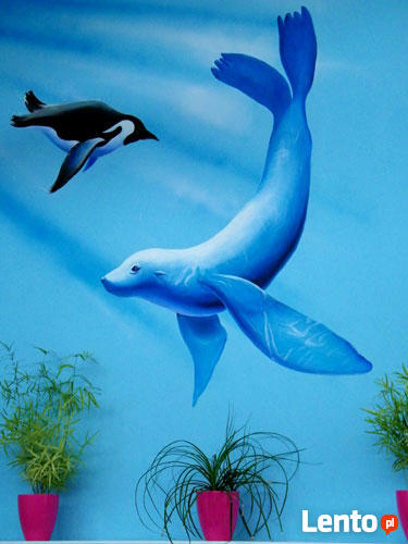 Malowane dekoracje na ścianę, graffiti, malunki ścienne