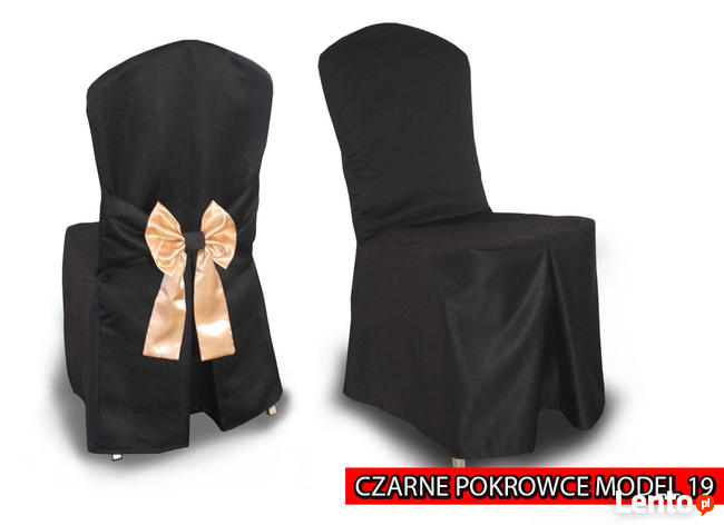 Czarne pokrowce na krzesła