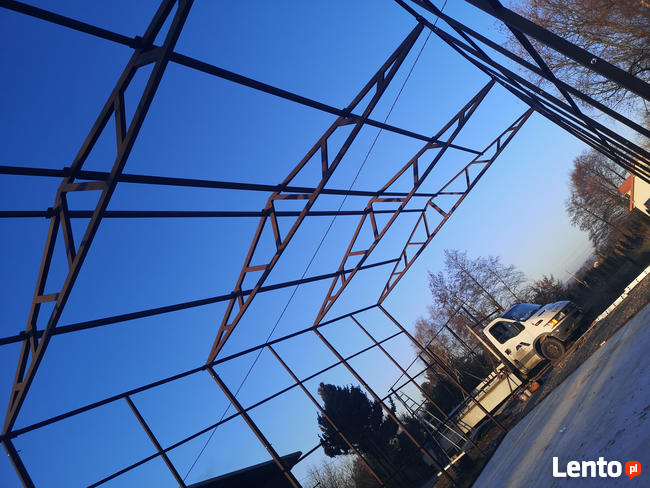 Konstrukcja garażu hali blaszanej 5x10 dach dwuspadowy