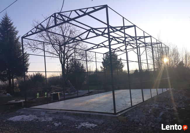 Konstrukcja garażu hali blaszanej 5x10 dach dwuspadowy