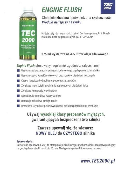 Tec2000 Częstochowa Engine Flush-płukanka silnika