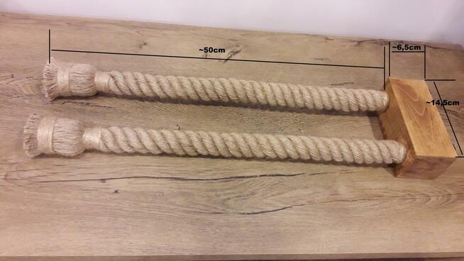 Kinkiet podwójny z pamięcią kształtu z liny jutowej HANDMADE