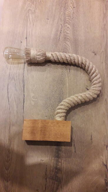 Kinkiet z pamięcią kształtu HANDMADE z liny jutowej