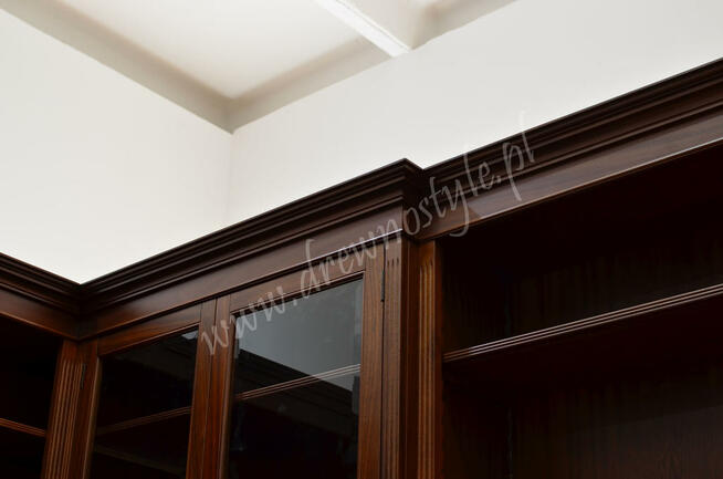 Zabudowy Biblioteczne Regły na wymiar MAHONIOWE