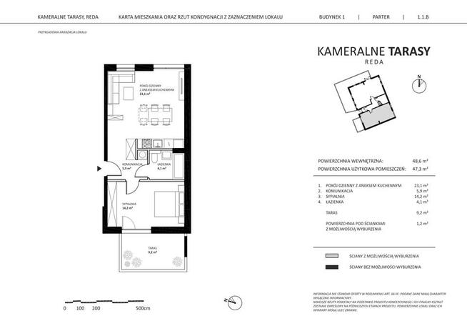 2- pokojowe mieszkanie z tarasem KAMERALNE TARASY