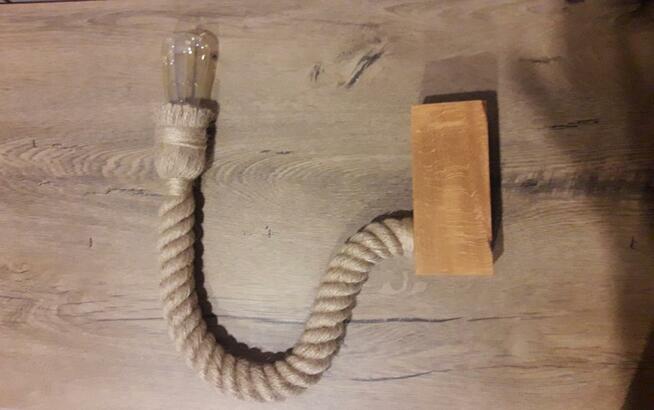 Kinkiet z pamięcią kształtu HANDMADE z liny jutowej