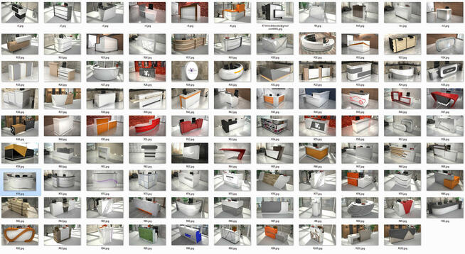 Lada recepcyjna R14 recepcja LED 110x110cm