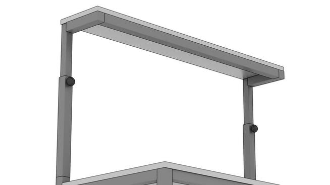 Stół warsztatowy do pakowania 160x80x215cm reg wys półki