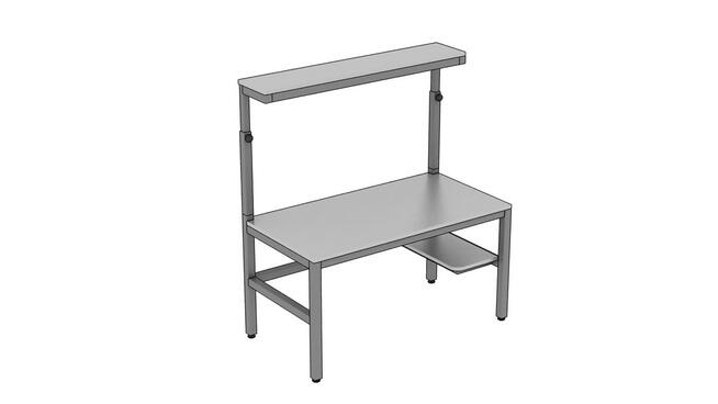 Stół warsztatowy do pakowania 160x80x215cm reg wys półki