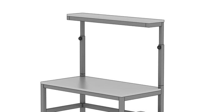 Stół warsztatowy do pakowania 160x80x215cm reg wys półki