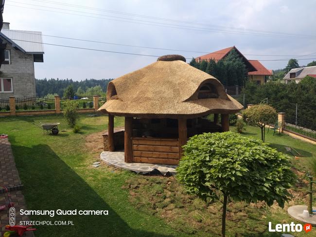 Altany kryte trzciną strzechą dachy grille