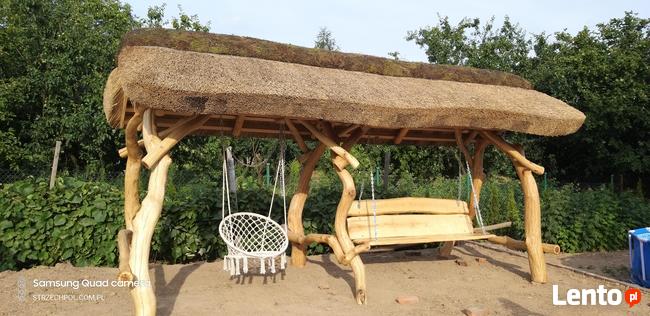 Altany kryte trzciną strzechą dachy grille