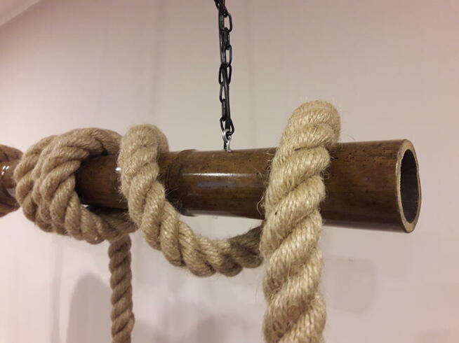 Lampa BAMBOO z liny jutowej 4xE27 handmade