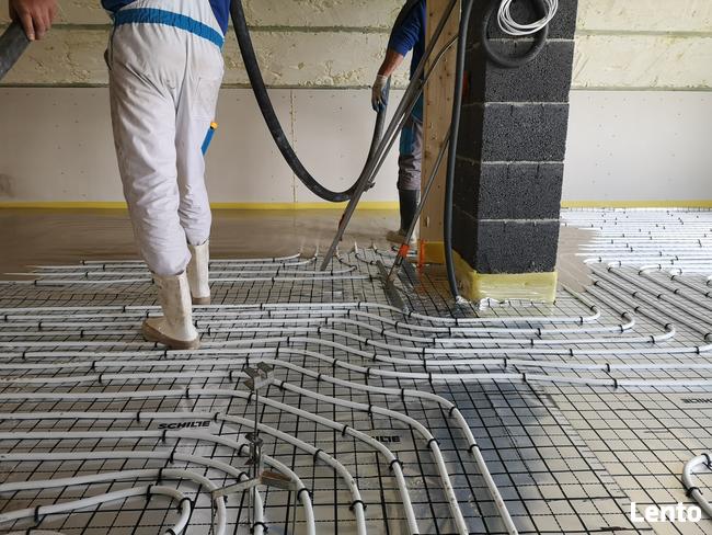 Wylewki, posadzki anhydrytowe, ogrzewanie podłogowe