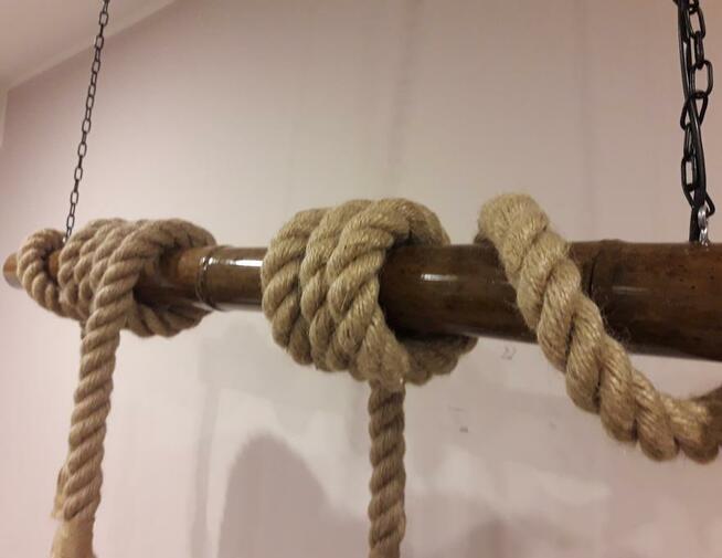 Lampa BAMBOO z liny jutowej 4xE27 handmade