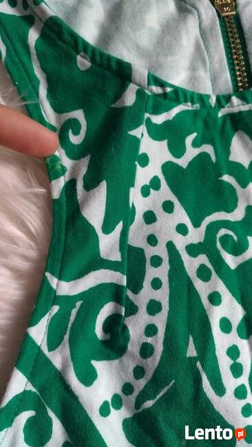 Biało-zielona sukienka S/M