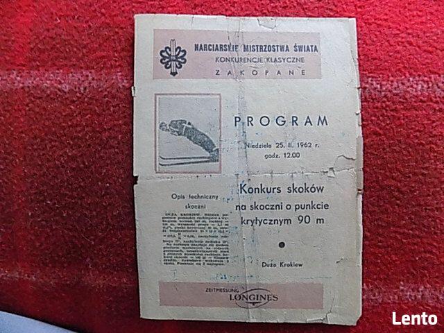 Program skoków narciarskich 1962r. Zakopane UNIKAT !!!
