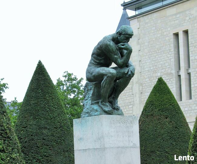 Myśliciel H185cm Rzeźba figura z brązu najbardziej znana na