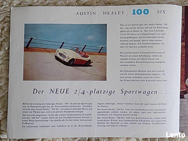 Austin Healey 100-6 six Prospekt, folder.