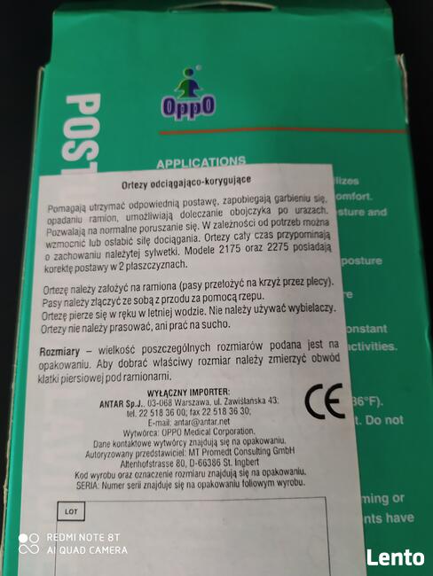 PROSTOTRZYMACZ KOREKTOR POSTAWY OPPO 2075 EKSPRES