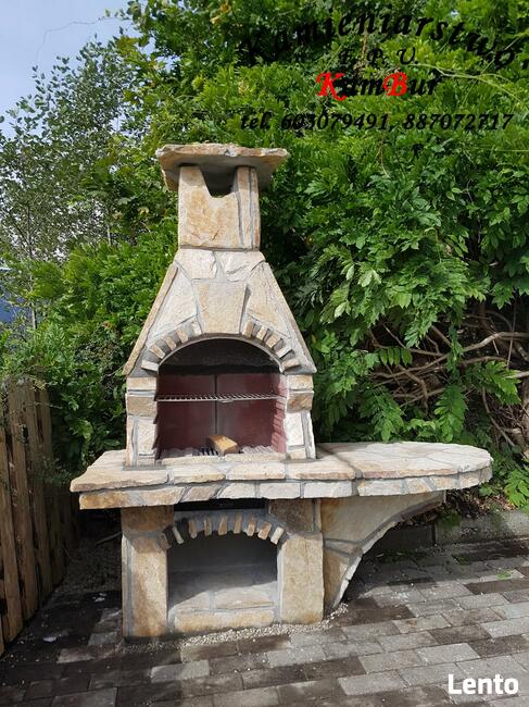 Kominek, grill ogrodowy z kamienia gnejsowego (C1)