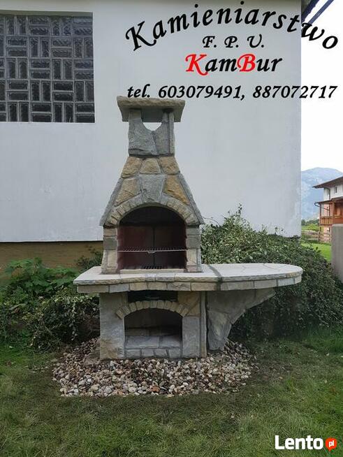 Kominek, grill ogrodowy z kamienia piaskowego (C3)